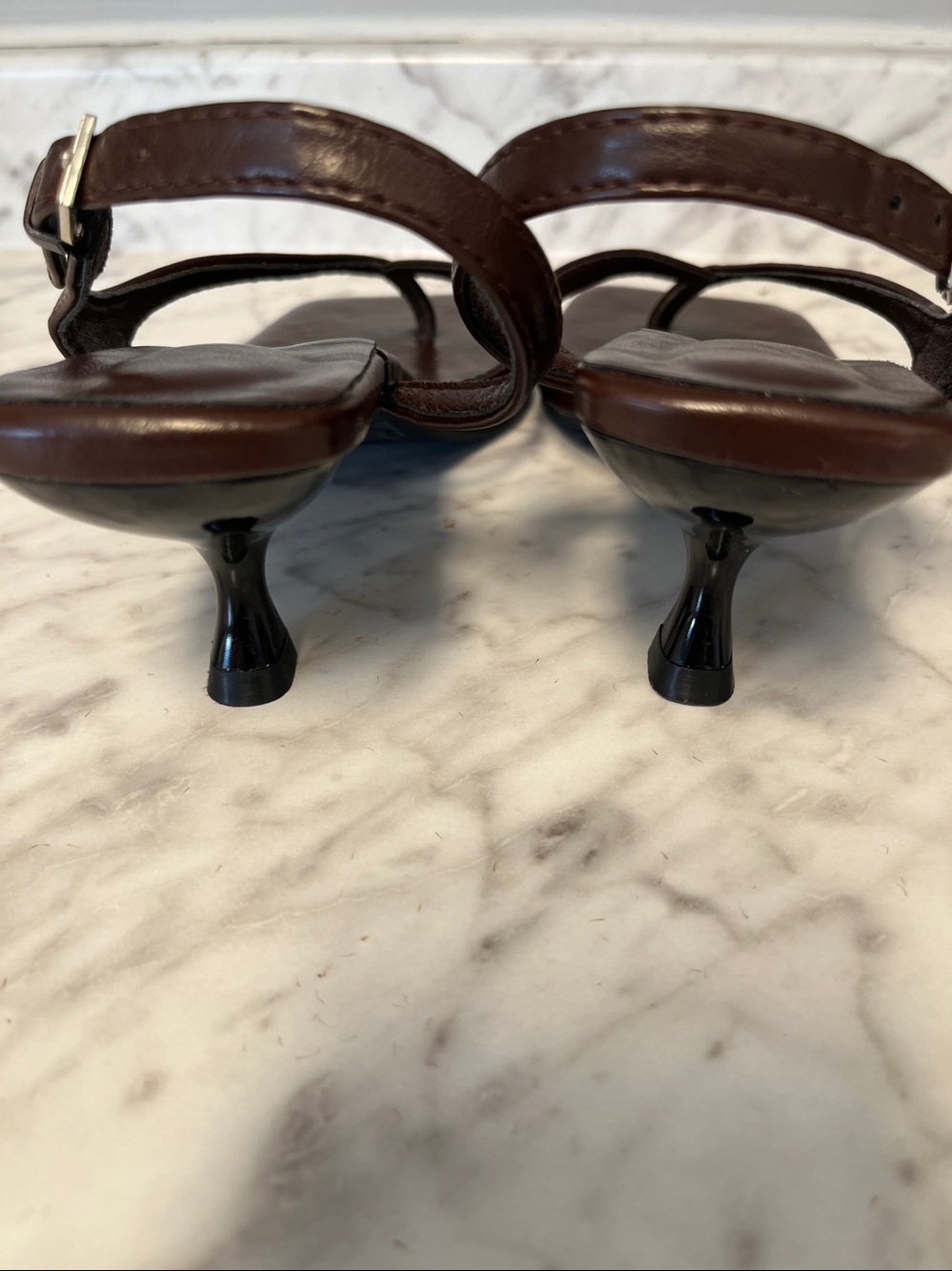 Vance & Saylorm Brown Leather Strappy Sandals - Picture 3 of 4